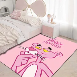 MINISO Pink Panther Printing Carpet for Girls Room Living Room Bedroom Home Decor Area Rug Non-slip Mat Pink Room Decor Sofa Mat