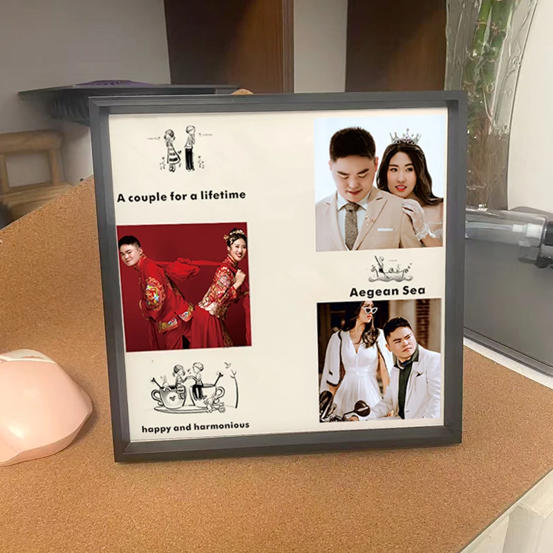 Aluminum alloy square desktop photo frame wall art poster display bedroom home decoration, life photo collection frame