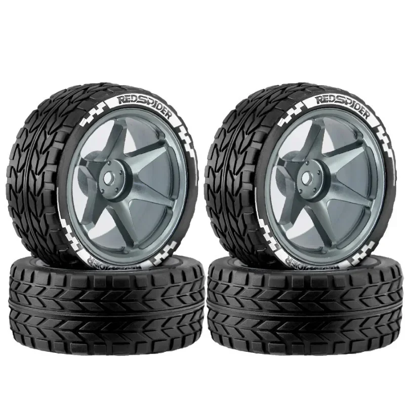 

1/10 RC On-road Drift Car Rubber Tires Alloy Wheels Hubs Set for XV02 HSP 94123 Tamiya TT01 HPI Kyosho HSP PTG2