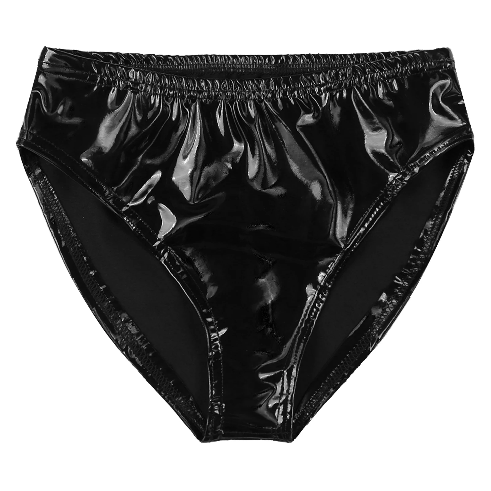 Slip da uomo in pelle verniciata effetto bagnato intimo per uomo mutandine maschili Gay abbigliamento Casual Hommes mutande elastiche in vita