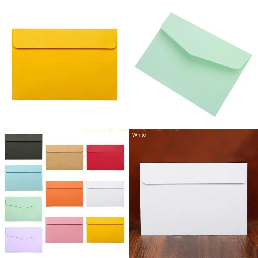 Ensemble 10 feuilles d'enveloppes colorées 6'' x 4'' pour cartes vœux mariage