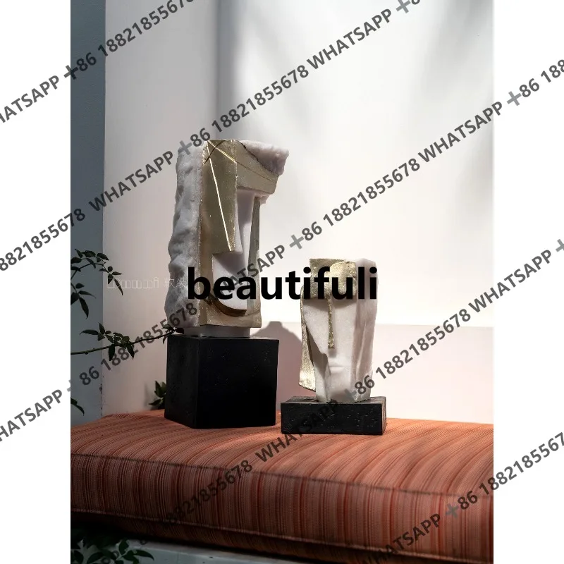 

Wabi-sabi style portrait sculpture ornaments TV cabinet living room art soft decoration hotel