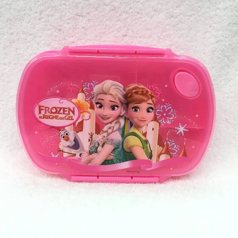 Disney Elsa Lunch Box Cartoon Student Portable Compartment Fruit Picnic Plastic Fresh Box Food Salad Container Kids Bento Boxes