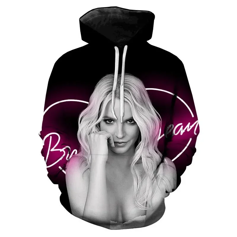 Britney Spears 3D Print Hoodie Unisex Streetwear Women Sweatshirts Men Fashion Casual Long Sleeve Pullover Oversized Hoodies