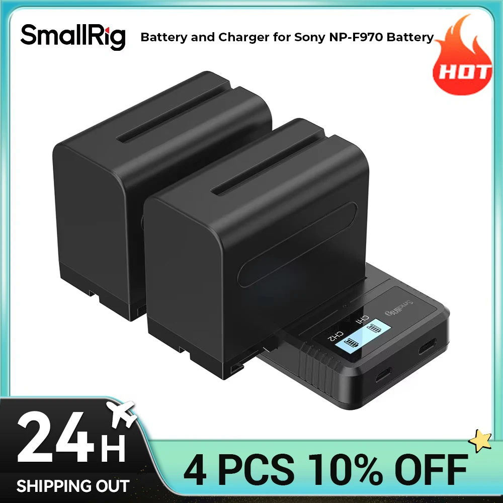

Аккумулятор SmallRig и зарядное устройство для аккумулятора Sony NP-F970, совместимый с Sony NP-F970 NP-F960 NP-F950 NP-F930 NP-F770