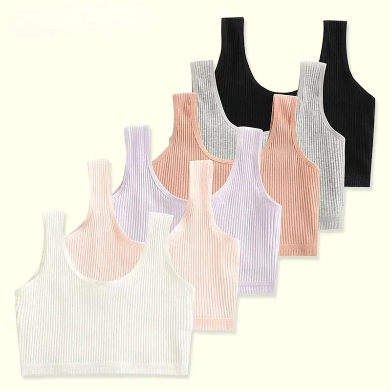 New 1Pcs Teen Girl Sports Bra Kids Top Camisole Underwear Young Puberty Small Training Bra for 8-16 Years Girls Training Bra