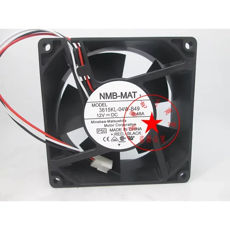 

NMB 3615KL-04W-B49 P50 DC 12V 0.48A 90x90x38mm 3-Wire Server Cooling Fan