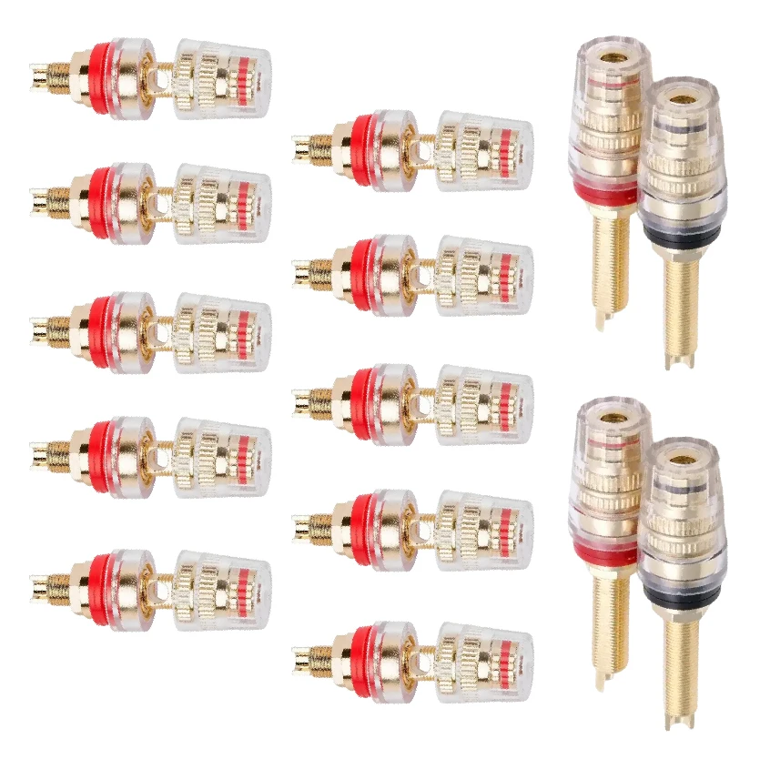 

Audio Connector Speaker Binding Post M8 L8 Thread Gold-Plated Copper Terminal Banana Plug Socket