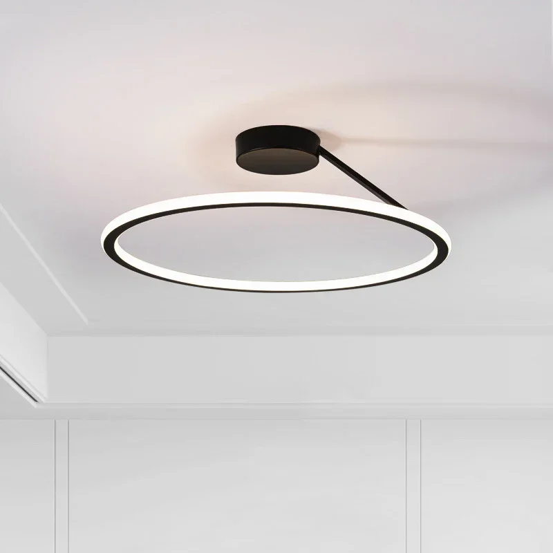 Modern Simple Circle Led Chandelier for Living Dining Room Kitchen Food Tables Bedroom Pendant Lights Home Decor Light Fixture