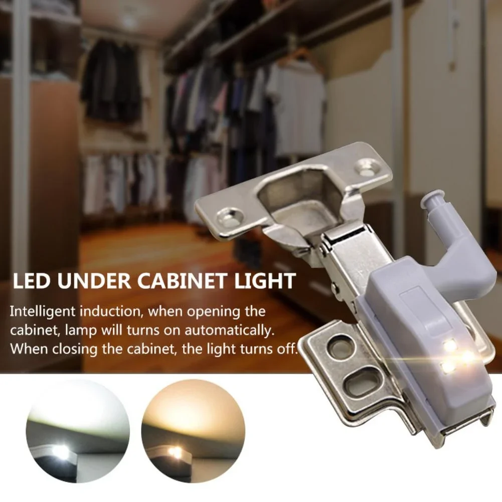 10PCS Intelligent Cabinet Lights 0.3W Cupboard Closet Wardrobe Door Inner Hinge LED Sensor Lamp Night Light For Kitchen Bedroom