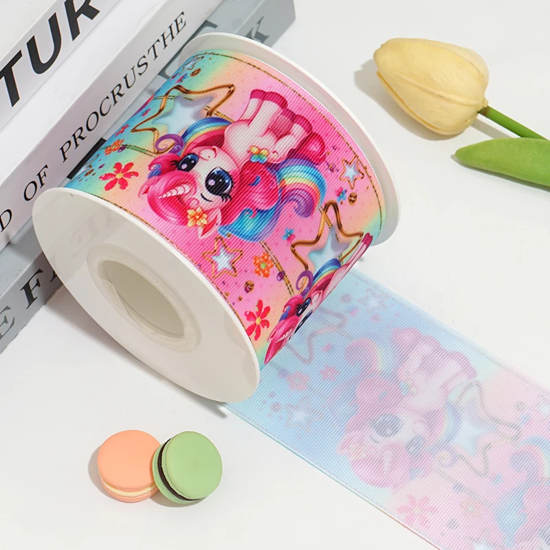 DIY Cartoon Animal Rabbit Elephant Printed Satin Grosgrain Ribbon For Craft Supplies Sewing Accessories 5 Yards. 92222 image 3