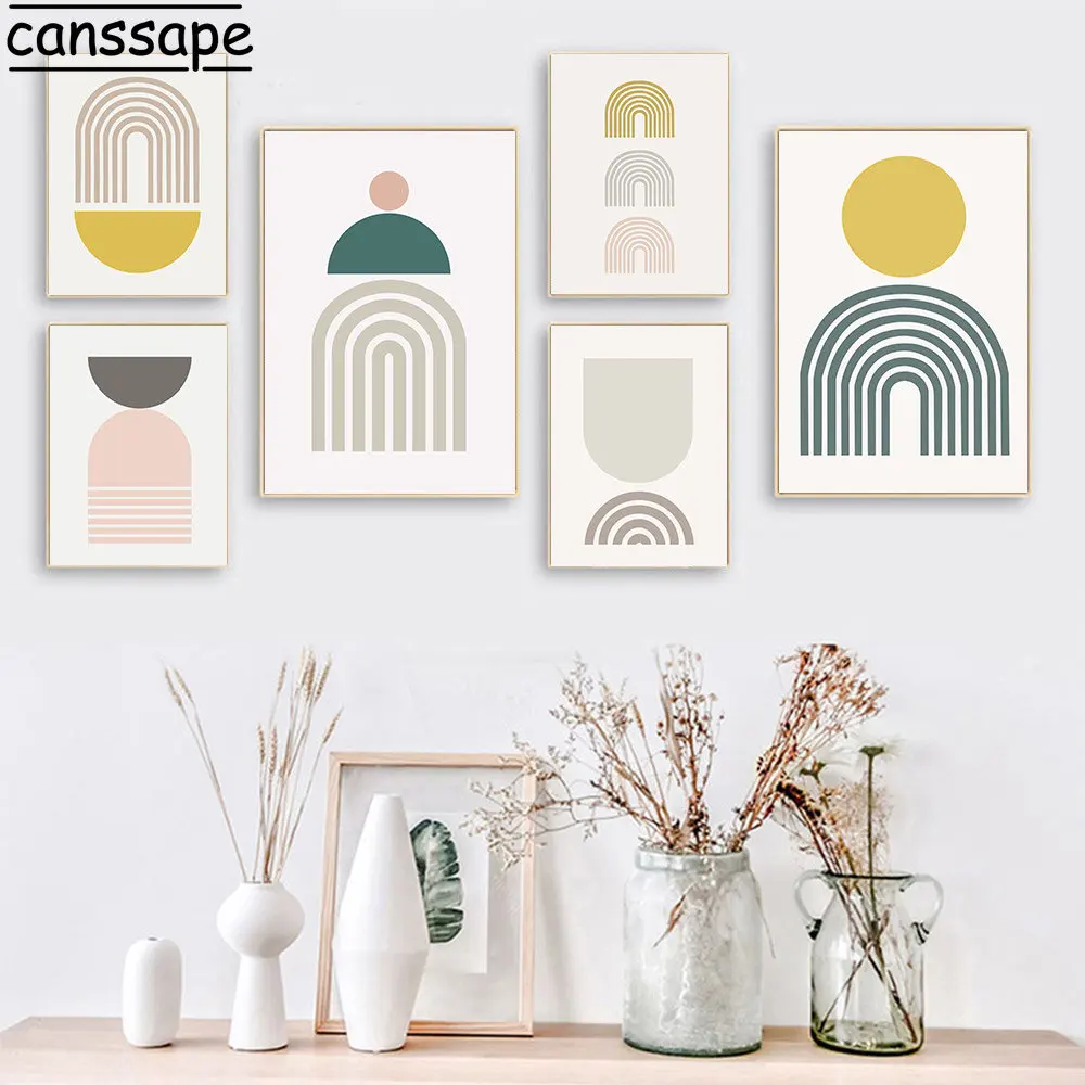 Abstract Lines Art Prints Minimalist Wall Art Geometry Print Pictures Modern Canvas Poster Nordic Wall Posters Living Room Decor