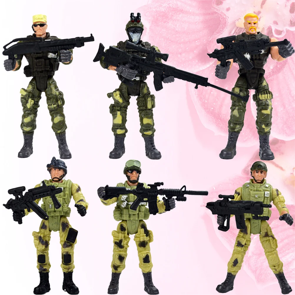 

6pcs Special Forces Toys Funny Parent-Child Interactive Battle Special Forces Model Toys for Girl Boy (A Pattern)