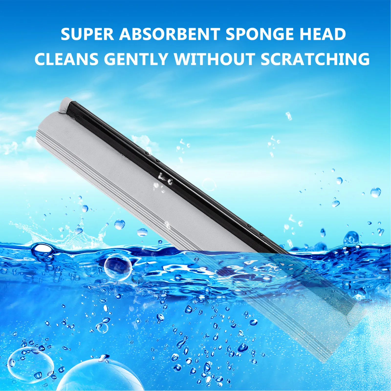 

2Pcs Sponge Mop Heads Refill Replacement for Tile Marble Laminate Wood Floors Effortless Wringing Corner Wall Window Ceiling