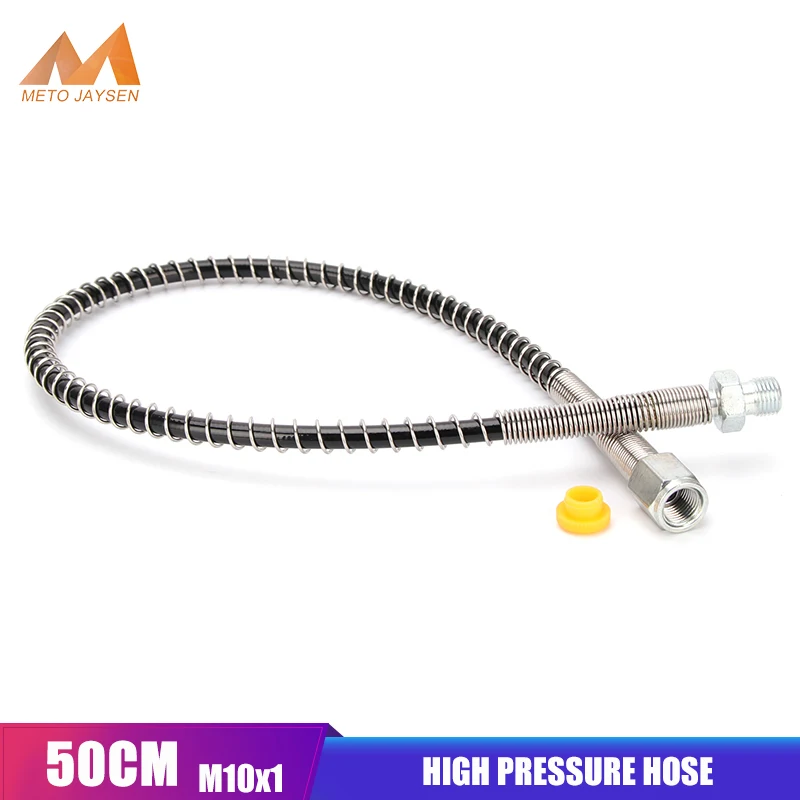 

50cm High Pressure Nylon Hose with Spring Wrapped M10x1 Thread PCP Pneumatics Air Refilling 40Mpa 400Bar 6000psi Air Pumps Parts