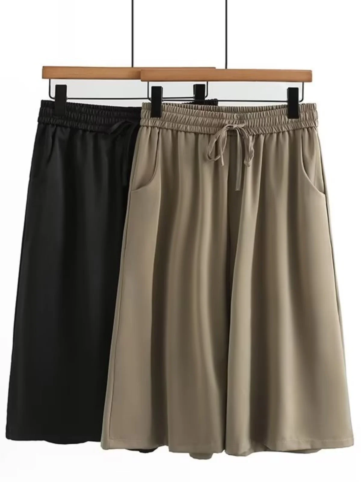 

High Waist Wide Leg Pants Women's Casual Loose Fitting Summer New Style Pear Shape Slimming Seven Inch Skirt Pants