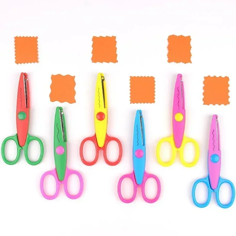 6 Styles Children Special Student Art Tool Stationery Scissor Supplies Wavy Pattern Small Round Head Minimalistic Lace Scissors