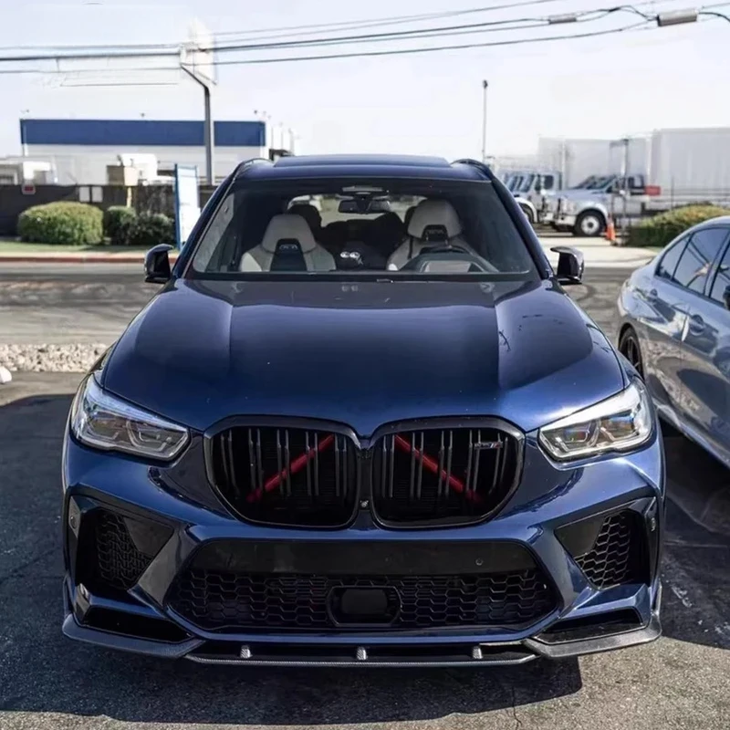 Carbon Fiber V Style Front Bumper Lip Chin Spoiler F95 X5M 2019-2023 - view 3