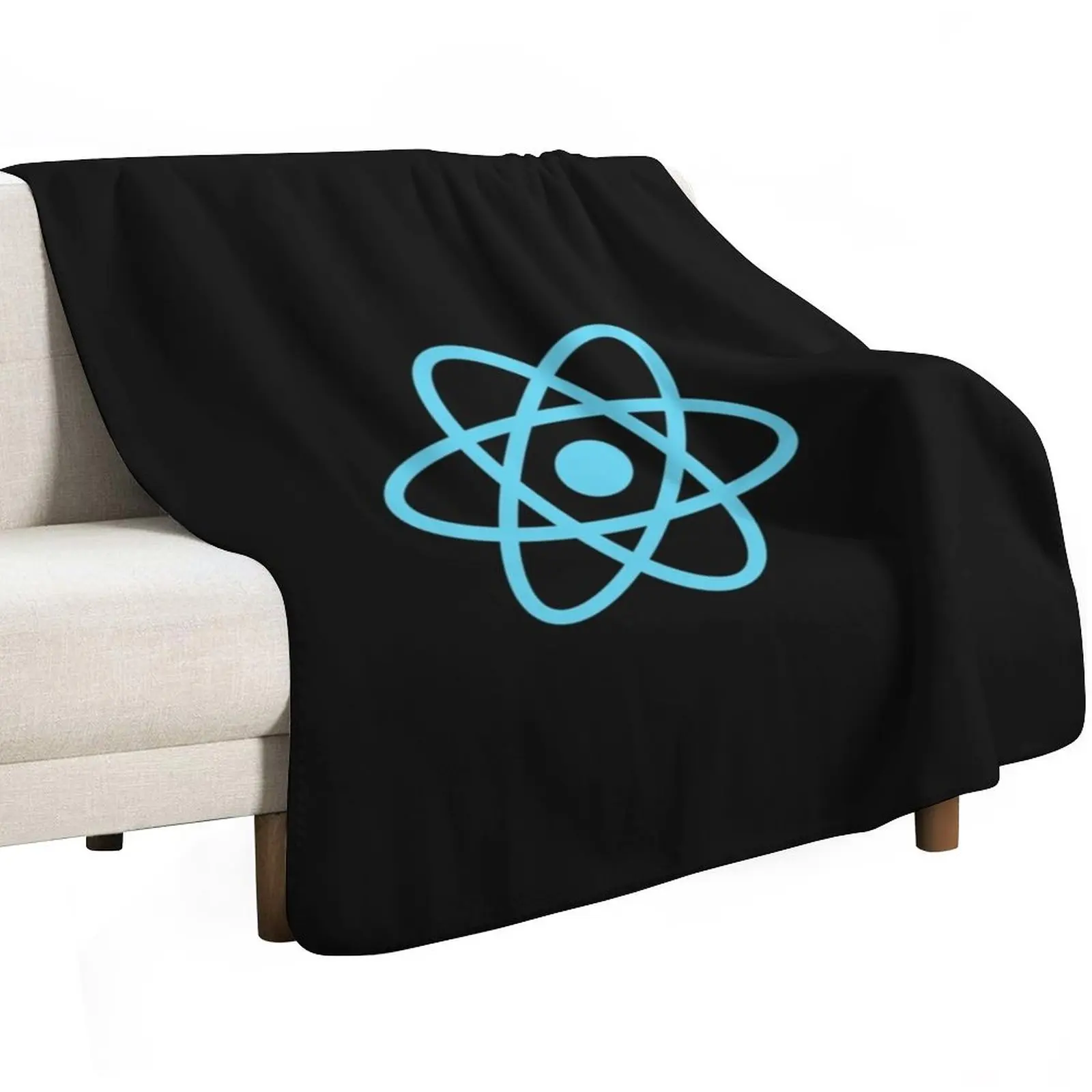 ReactJS React.js الشعار الرسمي جافا سكريبت الإطار تي شيرت أساسي تي شيرت رمي بطانية نزهة المرجحة بطانيات أريكة عملاقة