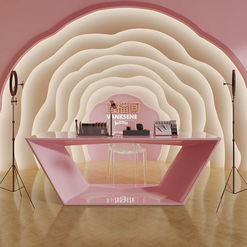 ディスプレイ美容受付デスクカウンター美学ビジネスホワイト受付デスク高級デザインEmpfang Thekeオフィス家具