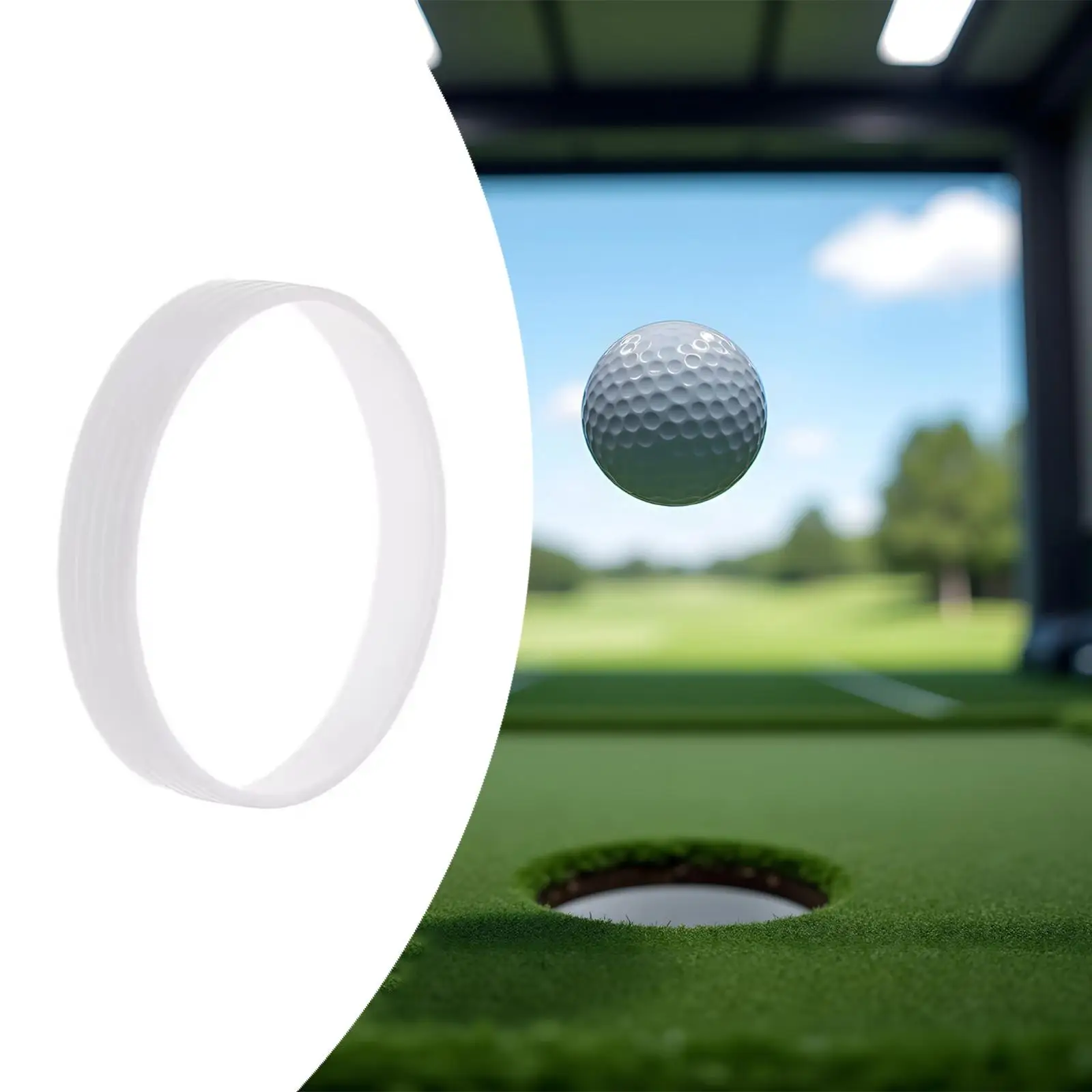 

Кольцо для чашки с зелеными отверстиями для гольфа, высокопроизводительные белые аксессуары для заднего двора для детей и взрослых, офиса, дома на открытом воздухе