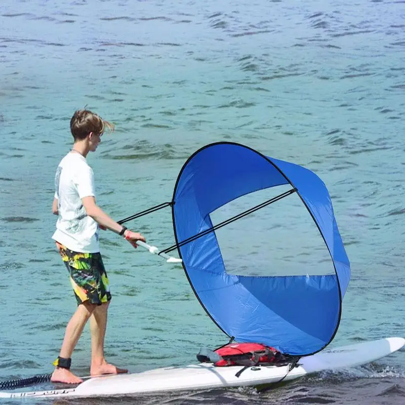 42 Inch Folding Kayak Wind Paddle Sailing Popup Paddle Sail With Clear Window For Kayaks Canoes Inflatable Boats Paddle dropship