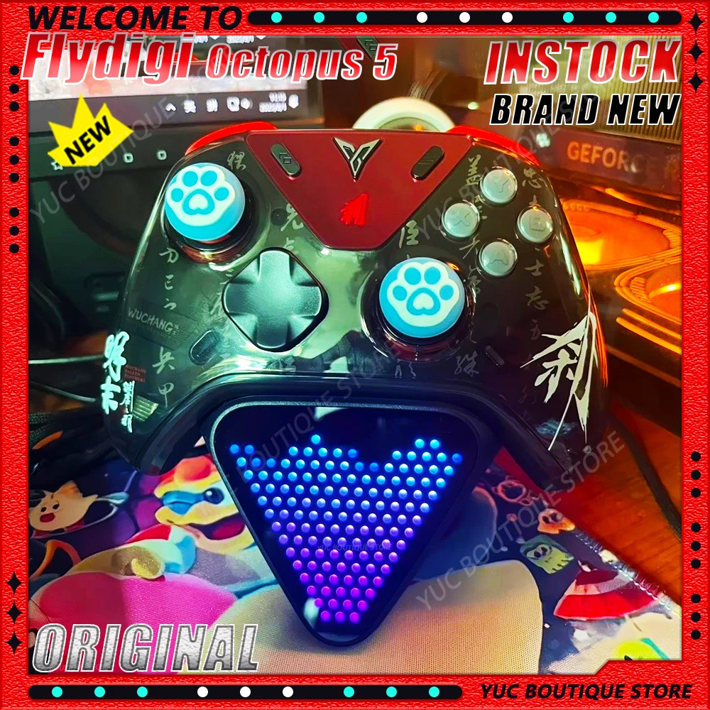 새로운 Flydigi Apex 5 Octopus 5 Wuchang 3모드 게임패드 포스 피드백 트리거 힘 조절 합금 조이스틱 RGB 스위치 Steam Xbox