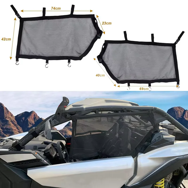 Factory Price Side Mesh Window Nets Window Shade Shield Net Door Scratch Protection for UTV Can-Am Maverick X3 Max 2017-2021