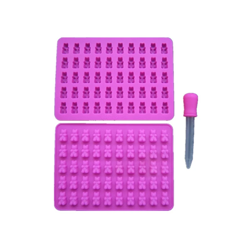 DIY Kitchen 3D Silicone Fudge 50 Hole Bear Chocolate Candy Mold And Ice Tray Decoration Baking Tool Cake Mold