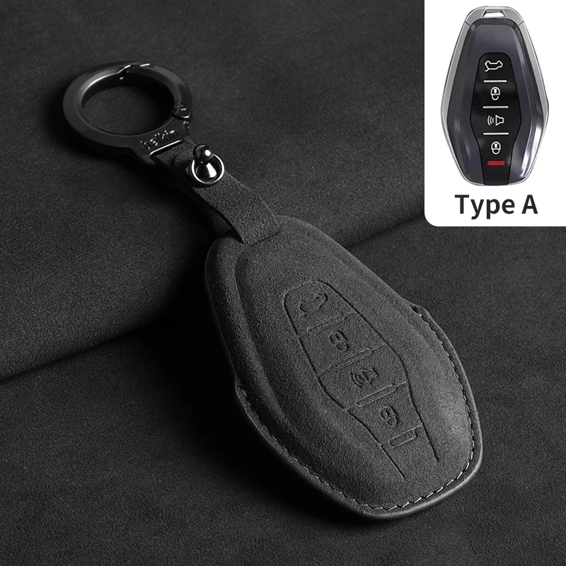 Car Key Shell Fob For Chery Jetour DASHING X-1 Plus DTC 2022 2023 Leather Car Remote Key Case Cover Holder Keychain Protector
