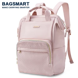 BAGSMART 50L okul çantaları kızlar için kadınlar için 14-15.6 inç dizüstü sırt çantası seyahat iş sırt çantaları sevimli kolej Schoolbag