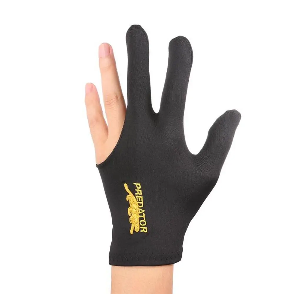 Billar Black Left Hand Snooker Lycra Fabrics Separate-finger Glove Three Finger Gloves Billiard Accessories