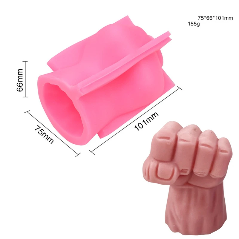 Fist Candle Silicone Mold Sugar Craft Chocolate Baking Fondant Cake Decorating Tools DIY Epoxy Handmade Soap Plaster Moulds M481