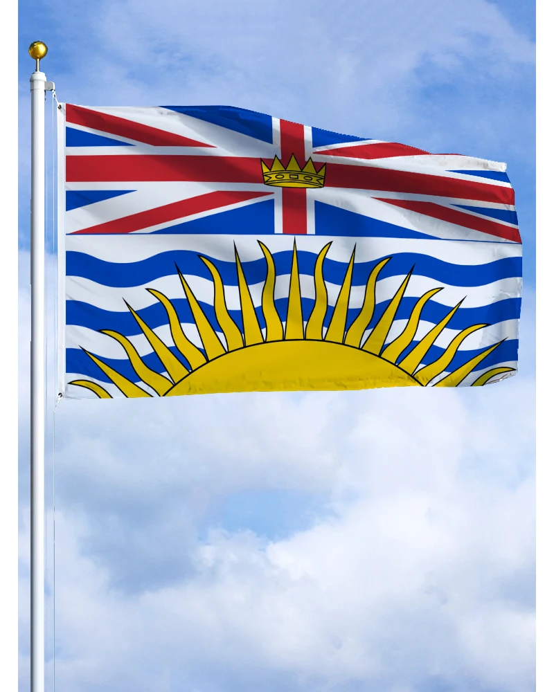 60×90 90x150 120×180CM British Columbia Emblem Flag Canada Polyester Printed Banner Tapestry For Decor