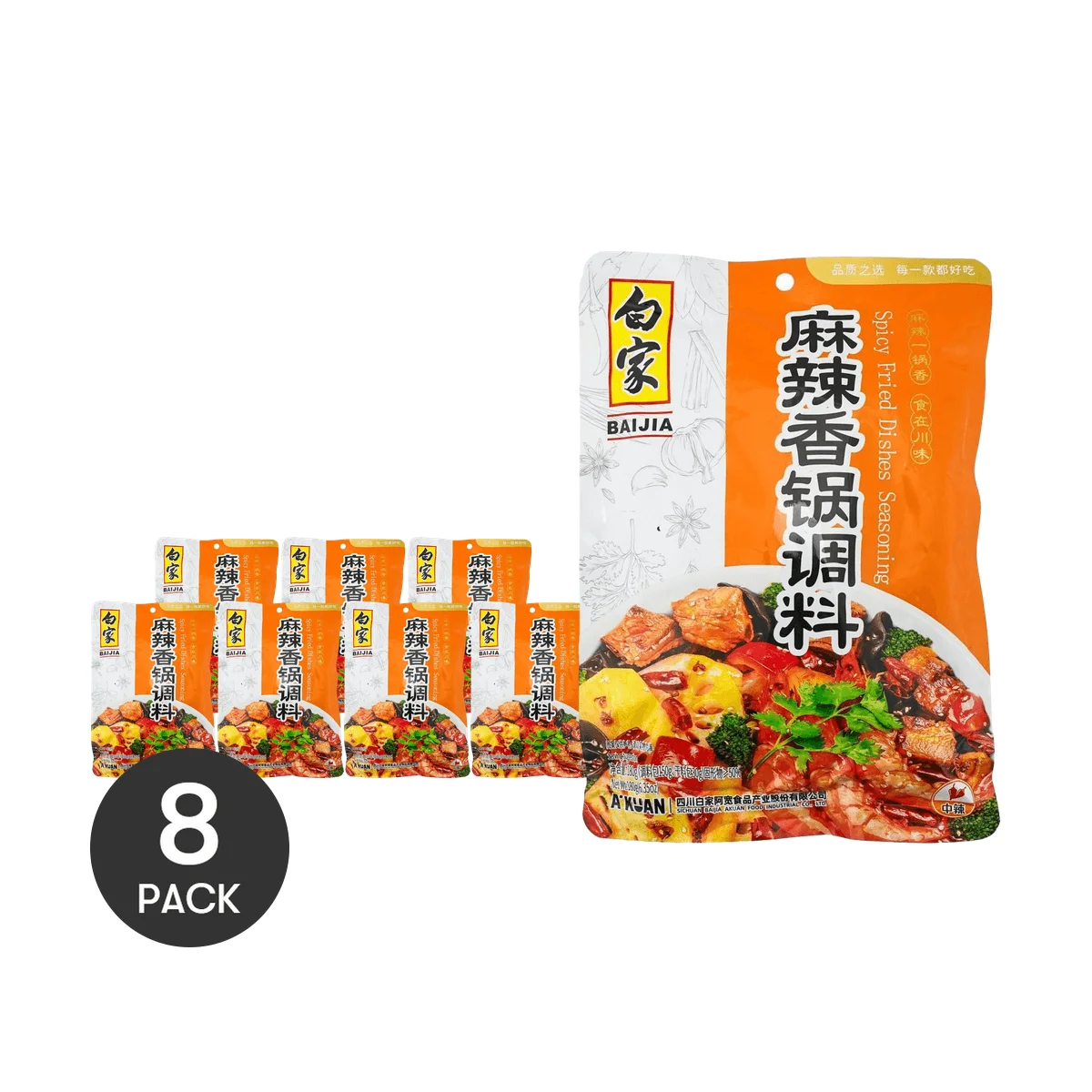 BJ 조미료 소스 볶음 냄비, 말라탕, 180g, 180.00g * 8 팩