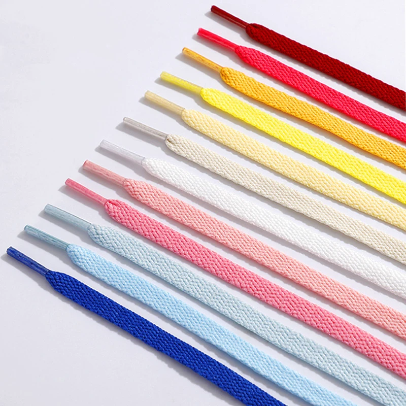 1Pair/3Pair New Unisex 0.7 Cm Wide Solid-Color Flat Shoelaces High-Quality Laces for Sneakers and Casual Shoes