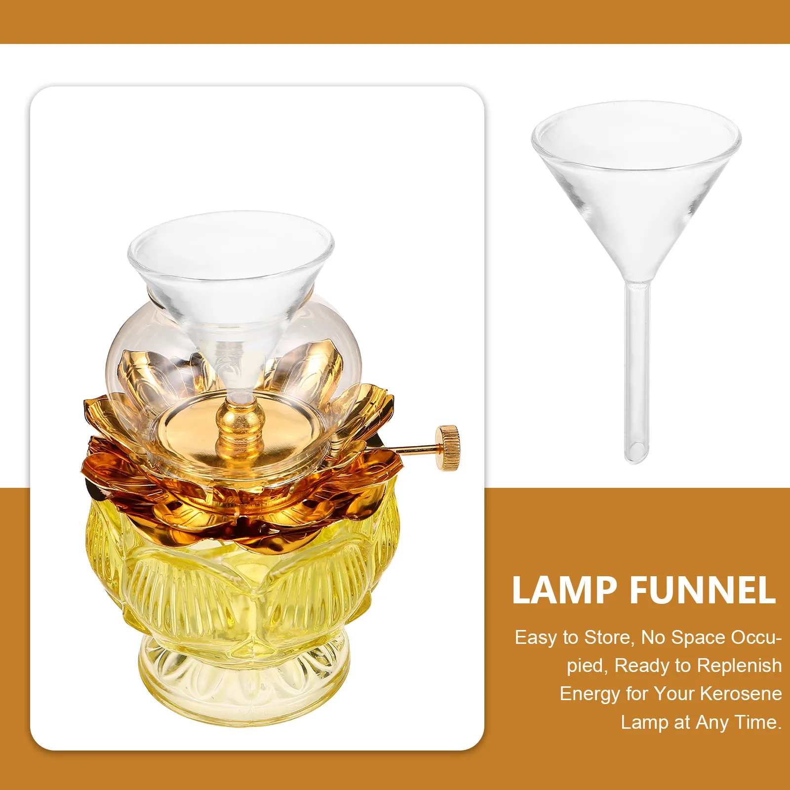 4Pcs Transparent Oil Filling Funnels Wide Mouth Short Stem Glass Laboratory Funnel Precise Fuel Filling for Lanterns