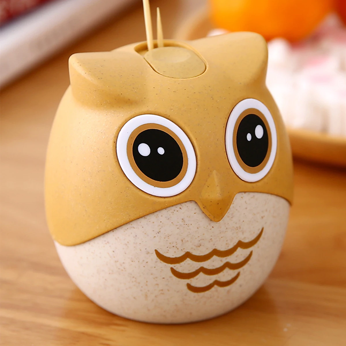 Cute Owl Shaped Toothpick Holder Container Eco-friendly Household Table Toothpick Storage Box Toothpick Dispenser Home Decor