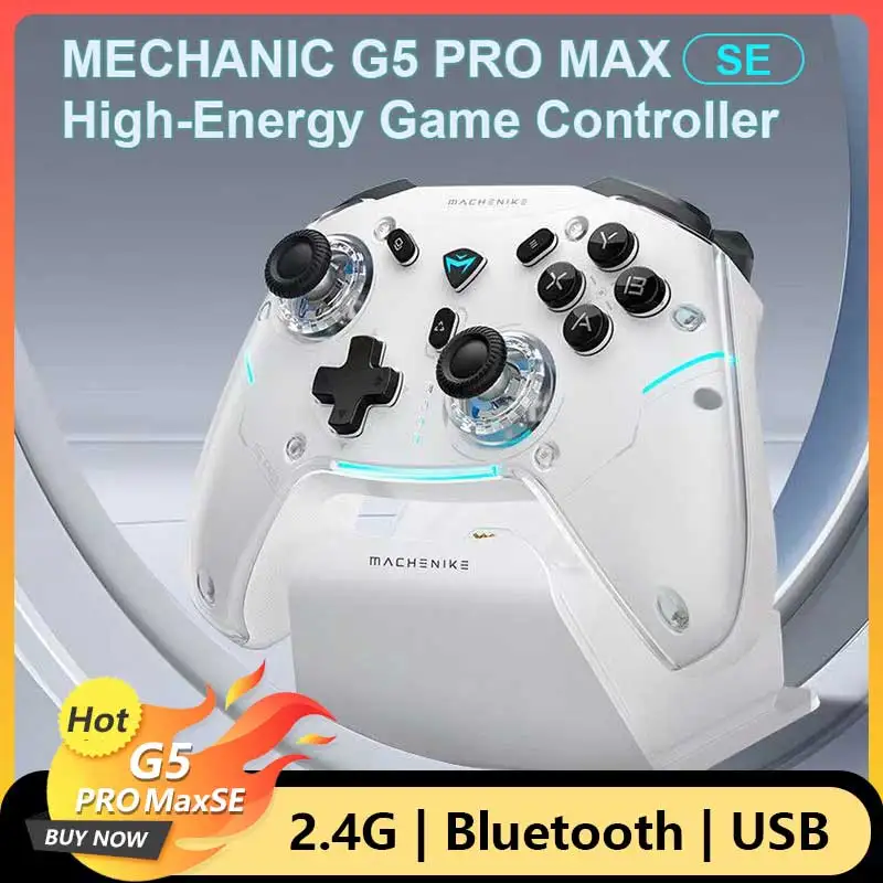 Machenike G5 Pro MAX SE Gamepad Controller Tri-Mode FPS Wireless Gamepad Elite Hall Trigger Joystick for Switch PC Steam