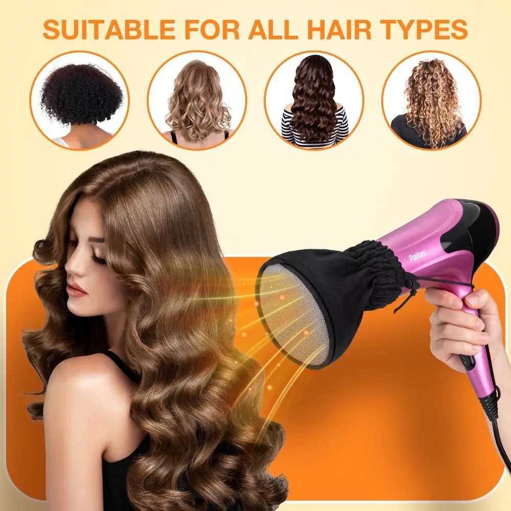 Soft Hair Dryer Diffuser Cover Cloth Foldable Hair Dryer Diffuser Storage Bag with Elastic Band Universal Diffuser Sleeve