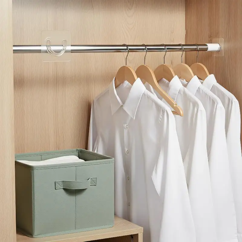 Curtain Rods - 4 Stück transparente, selbstklebende Vorhangstangen-Haken, keine
