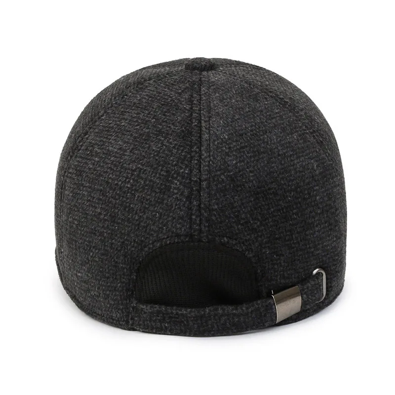 FS Warm Winter Baseball Cap For Men High Quality Felt Women Earflap Hats Outdoor Windproof Ear Protection Trucker Caps Casquette