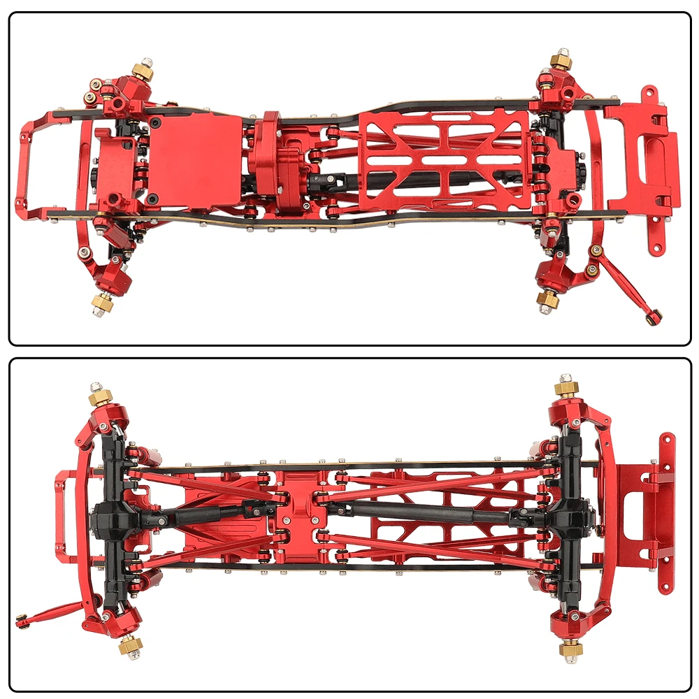 1:24 rama samochodu ulepszania ze stopu metali DIY z podwójnymi przednimi osiami do 1/24 osiowych części do ulepszenia samochodów zdalnie