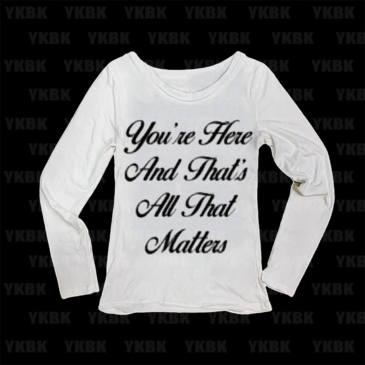 تي شيرت نسائي ريترو Y2k مع نمط طباعة حروف على الوجهين تي شيرت بأكمام طويلة Harajuku Aesthetic Street American Emotion