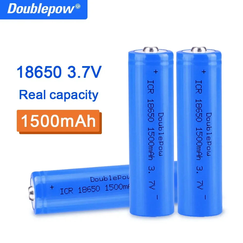 3.7V 18650 1500mah Rechargeable Lithium Battery for Flashlight  Solar Lights Small Fans True Capacity 100% New Original