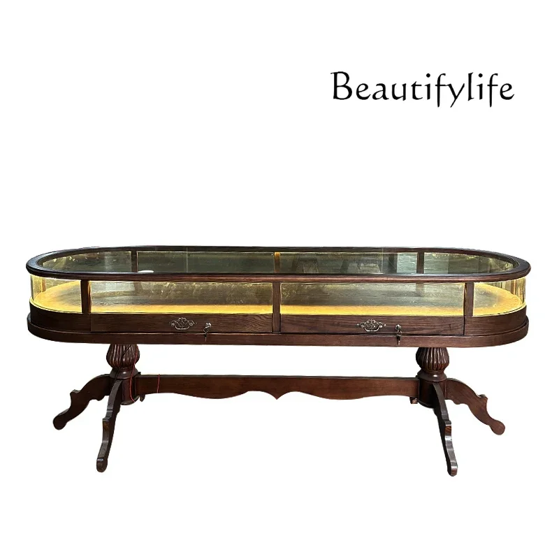 

Medieval glass table display cabinet jewelry store clothing Nakajima exhibition hall can be customized