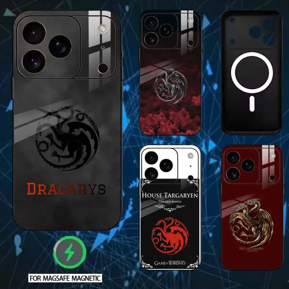 

T-Targaryan Dracary Logo Phone Case For iPhone 17,16,15,14,13,12,Plus,Pro,Max For Magnetic Wireless Charge