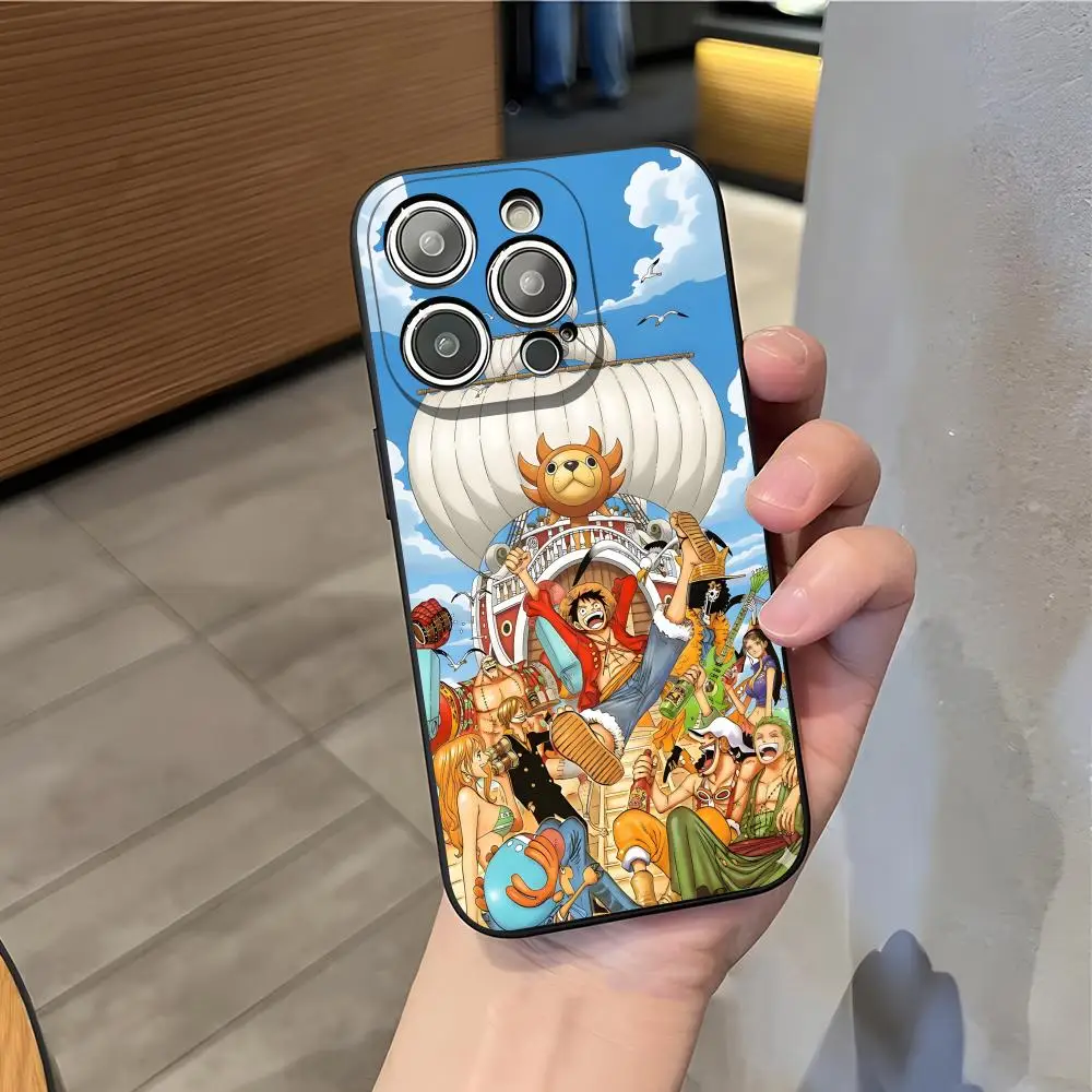 Anime One Pieces Phone Case For IPhone 17 Air 16 E Pro Max 15 14 13 Mini 12 Pro 11 XS Max 7 8 Plus Black Soft Shell #3