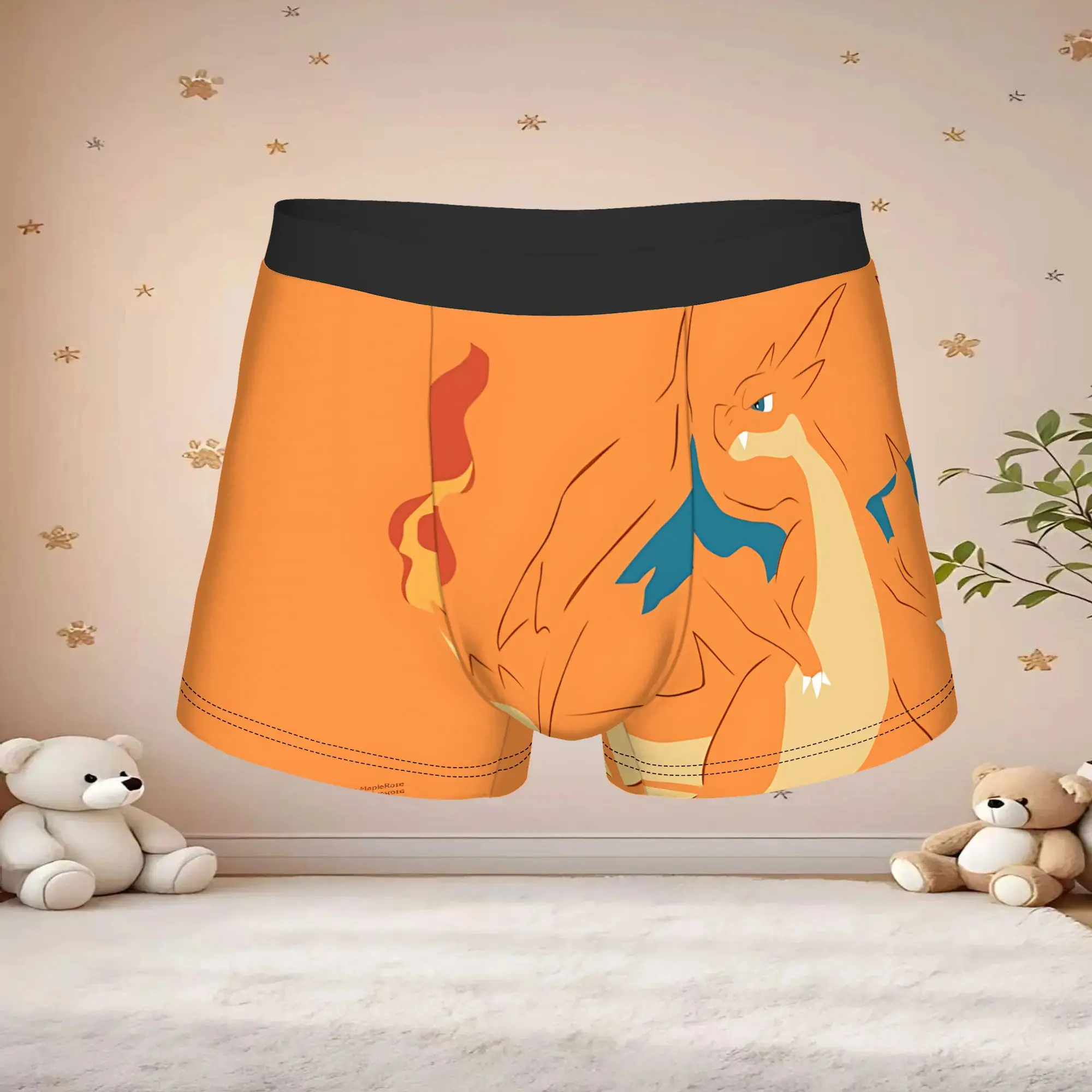Anime Pokemon Theme Charizard Theme Boxers adults 18 plus Custom Underpants Homme Panties Men's Underwear Ventilate Shorts Boxer