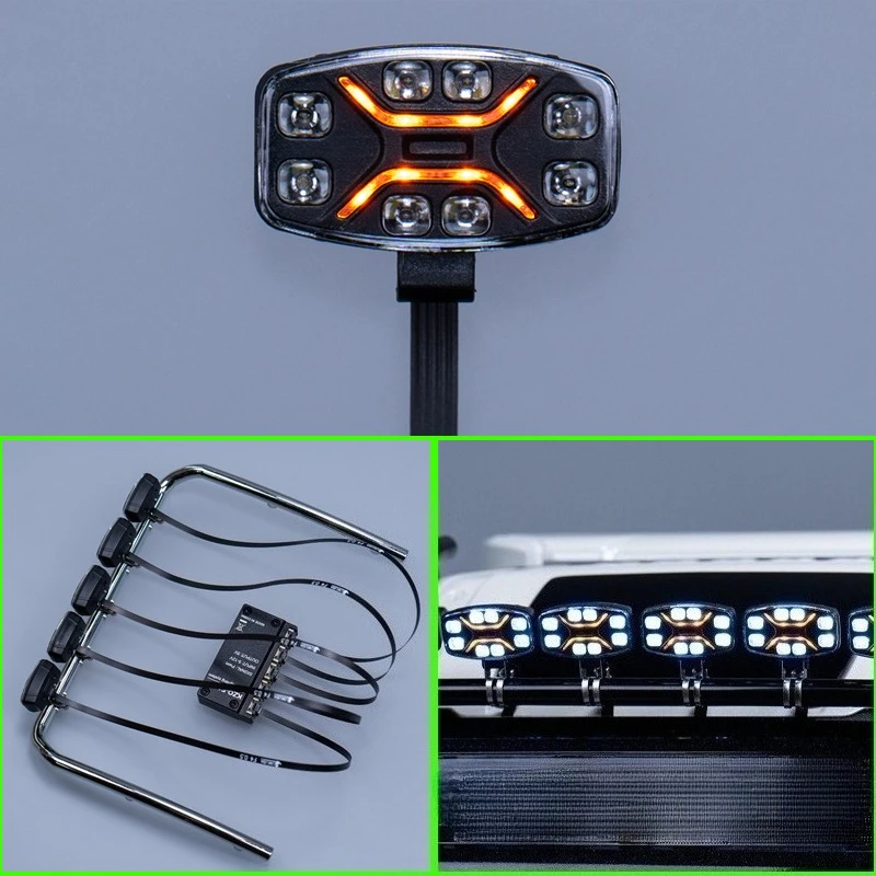 

1pcs Plastic Roof LED Spotlight for 1/14 Tamiya RC Truck Trailer Tipper Scania Benz MAN Volvo DIY Parts